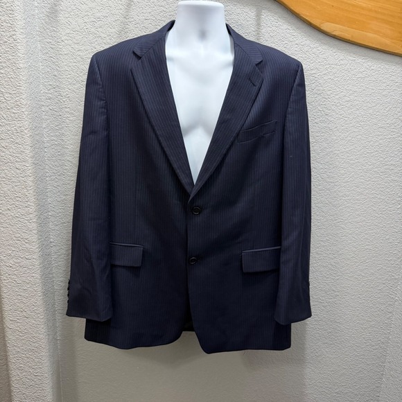 Vtg Daniel Cremieux‎ x Loro Piana Wool Mens 44L Jacket Blazer Stripe Navy Union